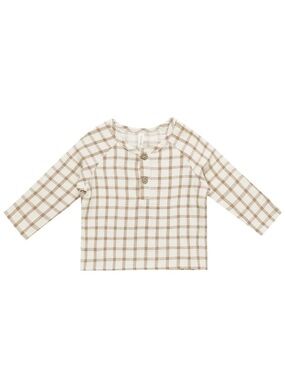 Quincy Mae Zion Shirt Cinnamon Gingham 6-12 months NWT